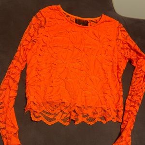 Lace H&M Long Sleeve Crop Top